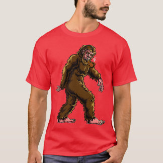 Bigfoot-Smoking Briar Pipe Sasquatch Tobacco Pipe T Shirt
