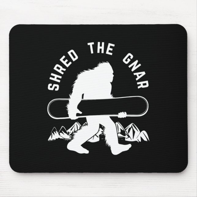 Bigfoot Snowboard Shredding Gnar Sasquatch Snowboa Musmatta (Framsidan)