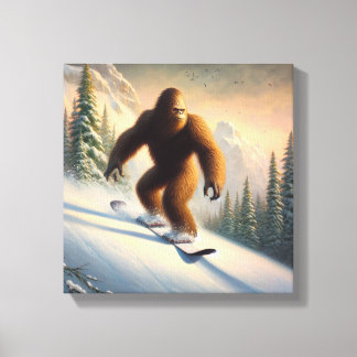 Bigfoot Snowboarding Canvastryck