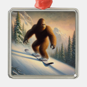 Bigfoot Snowboarding Julgransprydnad Metall