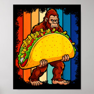 Bigfoot som bär taco rolig Cinco De Mayo pojkar mä Poster