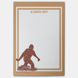 Bigfoot som går Squatch vertikal stil, tillfogar Post-it Block