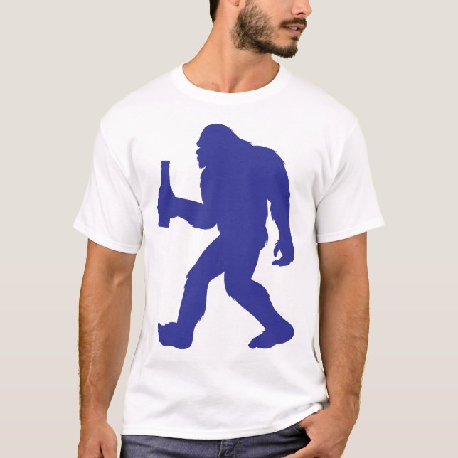 Bigfoot som håller öl t shirt (Framsida)