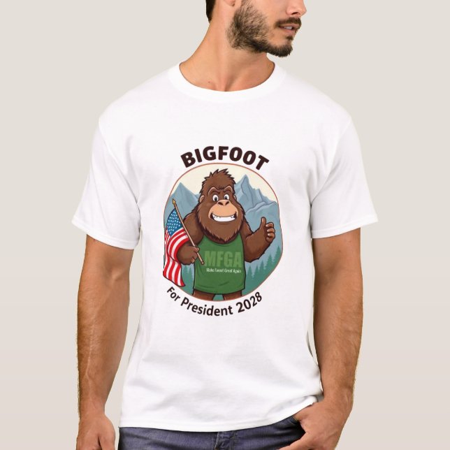Bigfoot som president 2028 t shirt (Framsida)