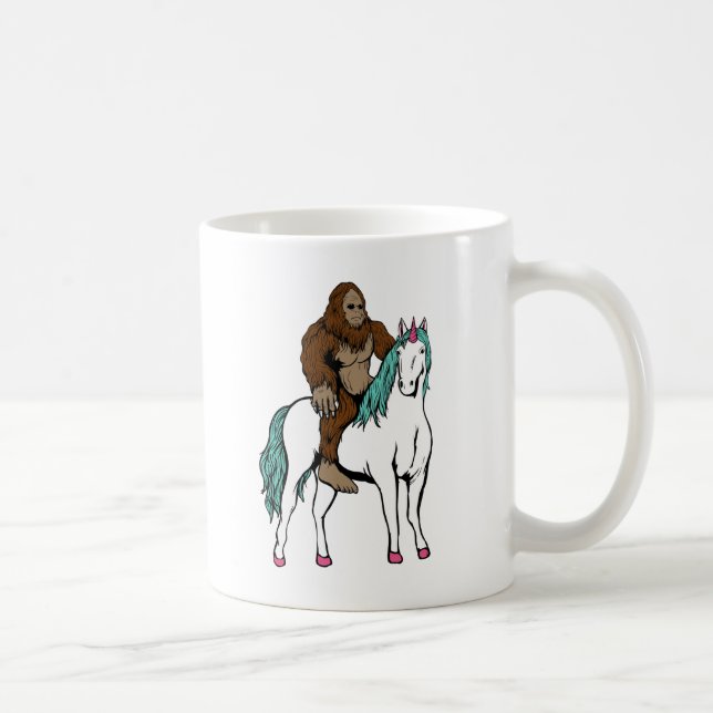 Bigfoot som rider en Unicorn Kaffemugg (Höger)