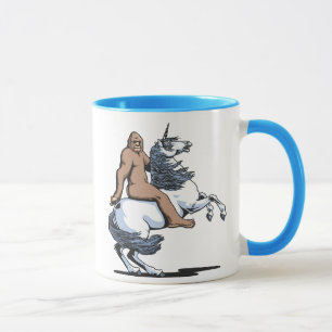 Bigfoot som rider en Unicorn Mugg