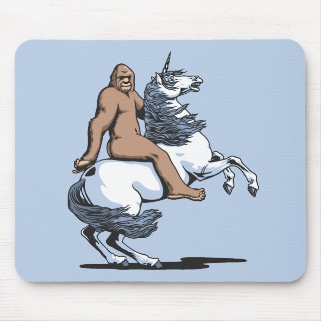 Bigfoot som rider en Unicorn Musmatta (Framsidan)