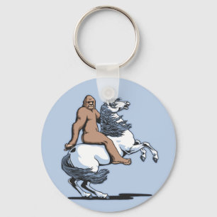 Bigfoot som rider en Unicorn Nyckelring