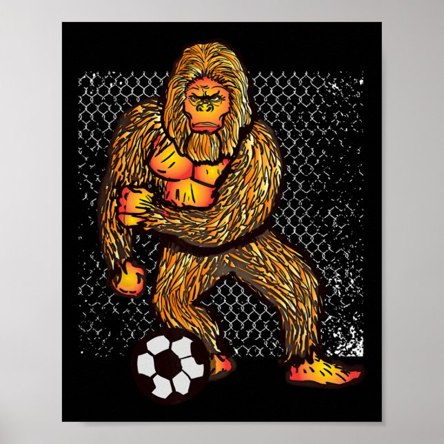 Bigfoot som spelar fotboll för fotbollsspelare Rol Poster (Framsidan)