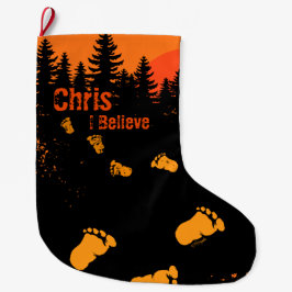 Bigfoot-spår vid solnedgång stor julstrumpa