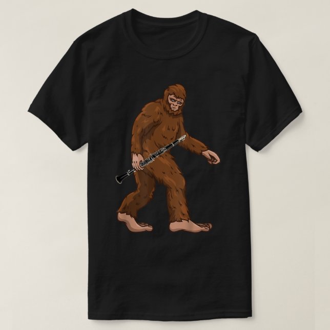 Bigfoot Spela Clarinet Musician Funny Clar T Shirt (Design framsida)