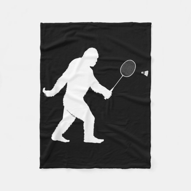 Bigfoot spelar Badminton Shuttle Funny Badminton Fleecefilt (Framsidan)