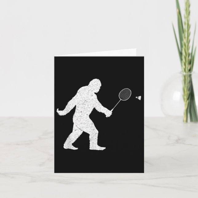 Bigfoot spelar badminton shuttle rolig badminton  kort (Framsida)