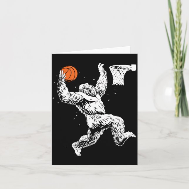 Bigfoot spelar baseboll rolig Sasquatch Bball Kort (Framsida)