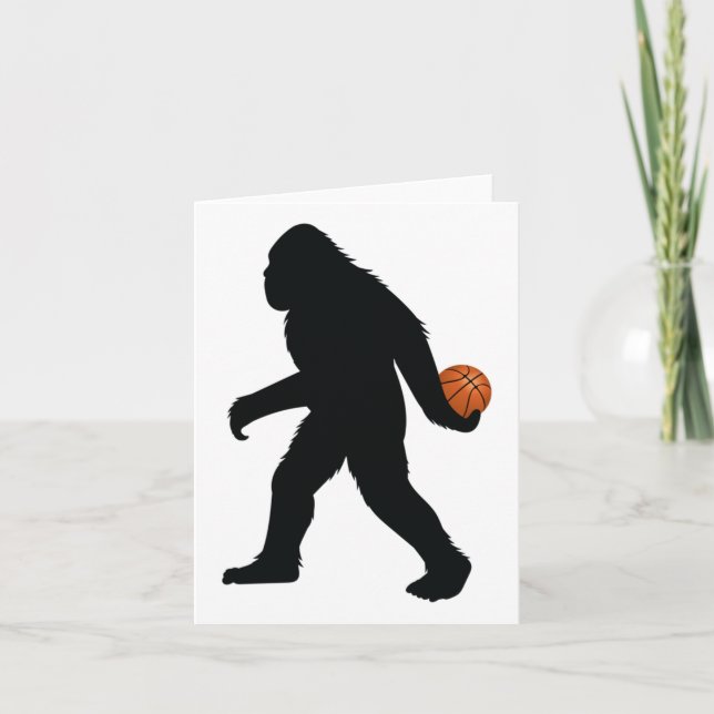 Bigfoot spelar basketboll  kort (Framsida)