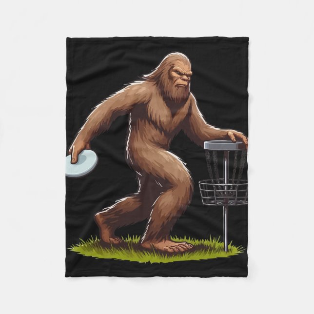 Bigfoot spelar discgolf rolig discgolfspelare spel fleecefilt (Framsidan)