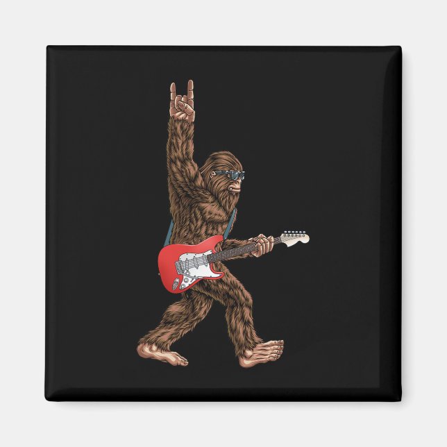 Bigfoot spelar en elektrisk gitarr Sten på Sasquat Magnet (Framsidan)