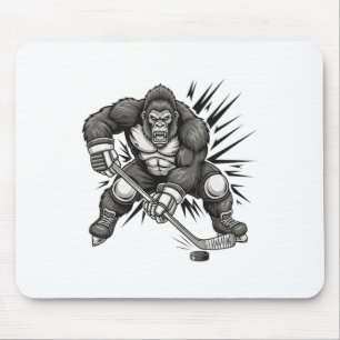 Bigfoot-spelare som spelar hockey rolig Sasquatch- Musmatta