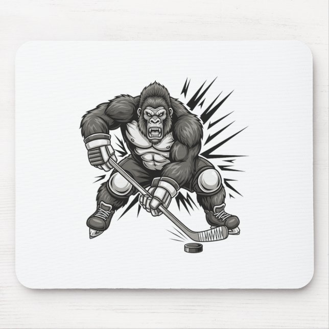 Bigfoot-spelare som spelar hockey rolig Sasquatch- Musmatta (Framsidan)