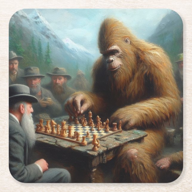 Bigfoot-spelschack Underlägg Papper Kvadrat (Framsidan)