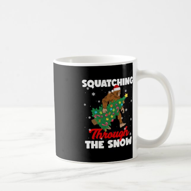 Bigfoot Squatch genom Snö Sasquatch Chri Kaffemugg (Höger)