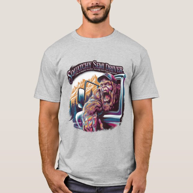 Bigfoot: Squatchy Semi-Driver T Shirt (Framsida)