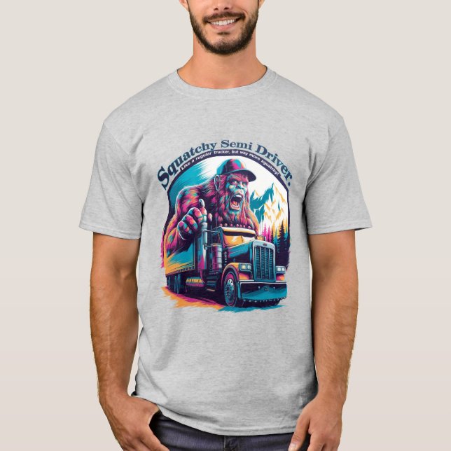 Bigfoot: Squatchy Semi-Driver T Shirt (Framsida)