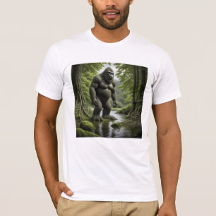 Bigfoot stående i en bäckserie t shirt