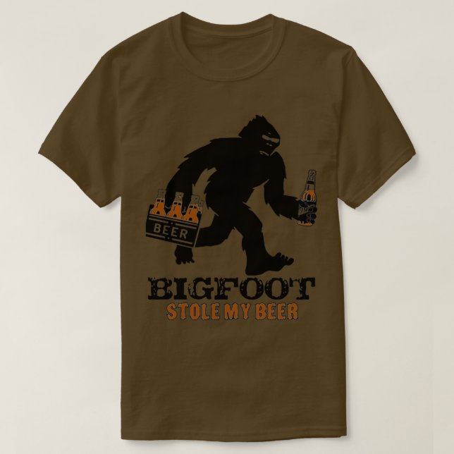 bigfoot stal min ölsasquatch yeti camping outdo t shirt (Design framsida)