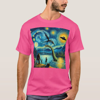 Bigfoot Starry Night Loch Ness Alien Ufo Dragon Cu T Shirt