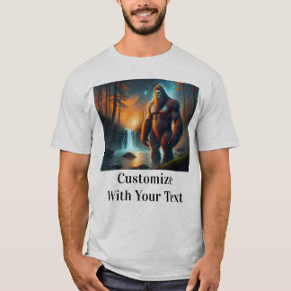 Bigfoot Starry Night Skogen Måne T Shirt