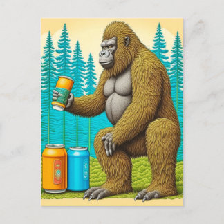 Bigfoot Stealing Öl Vykort