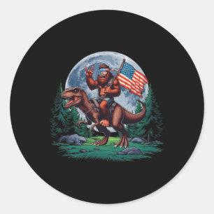 Bigfoot Sten på mullet Bandana Riding T-rex Fullt Runt Klistermärke
