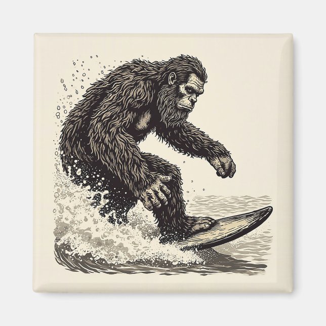 Bigfoot Surfing Magnet (Framsidan)