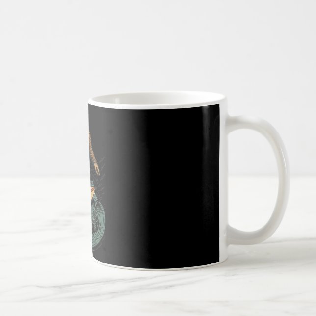 Bigfoot Surfing Retro Strand Kryptid Konst För Som Kaffemugg (Höger)