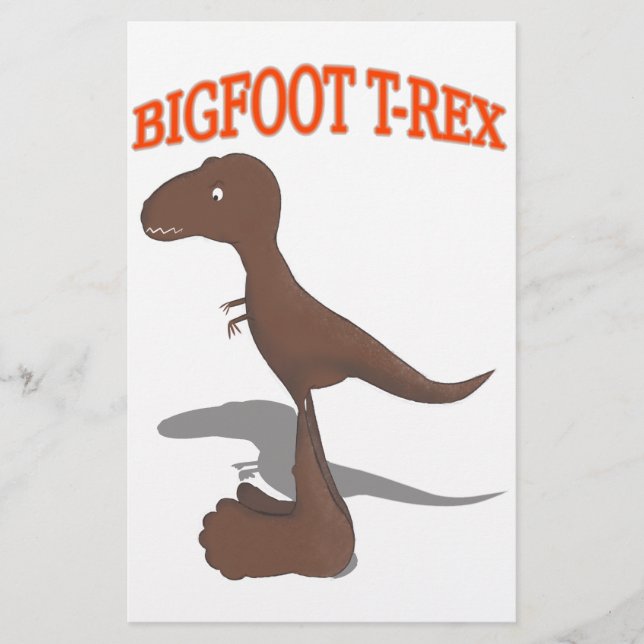 Bigfoot T-Rex Teckning Brevpapper (Framsida)