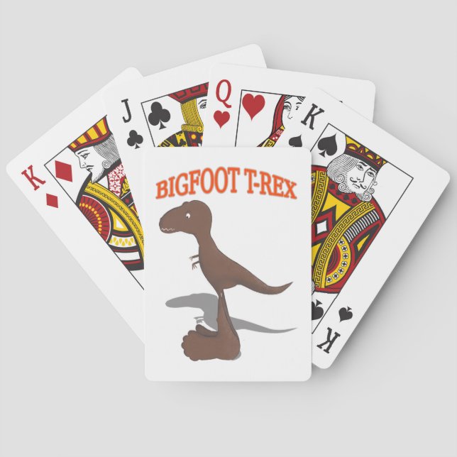 Bigfoot T-Rex Teckning Casinokort (Baksidan)