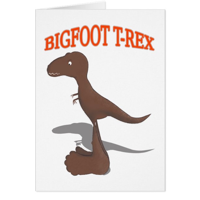 Bigfoot T-Rex Teckning Hälsningskort (Framsidan)