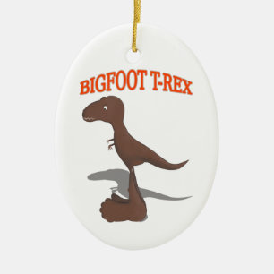 Bigfoot T-Rex Teckning Julgransprydnad Keramik