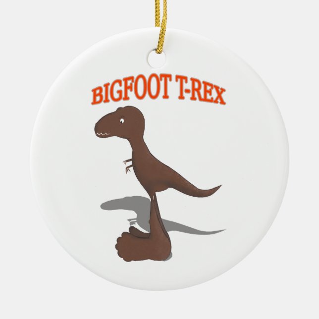 Bigfoot T-Rex Teckning Julgransprydnad Keramik (Framsidan)