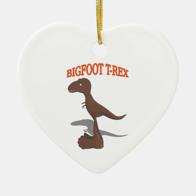 Bigfoot T-Rex Teckning Julgransprydnad Keramik (Framsidan)