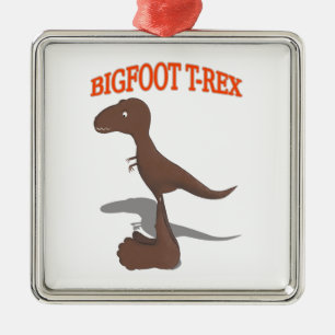 Bigfoot T-Rex Teckning Julgransprydnad Metall