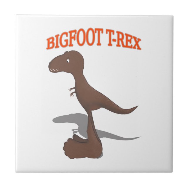 Bigfoot T-Rex Teckning Kakelplatta (Framsidan)