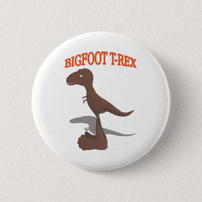 Bigfoot T-Rex Teckning Knapp (Framsida)