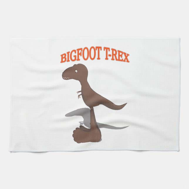 Bigfoot T-Rex Teckning Kökshandduk (Horisontell)
