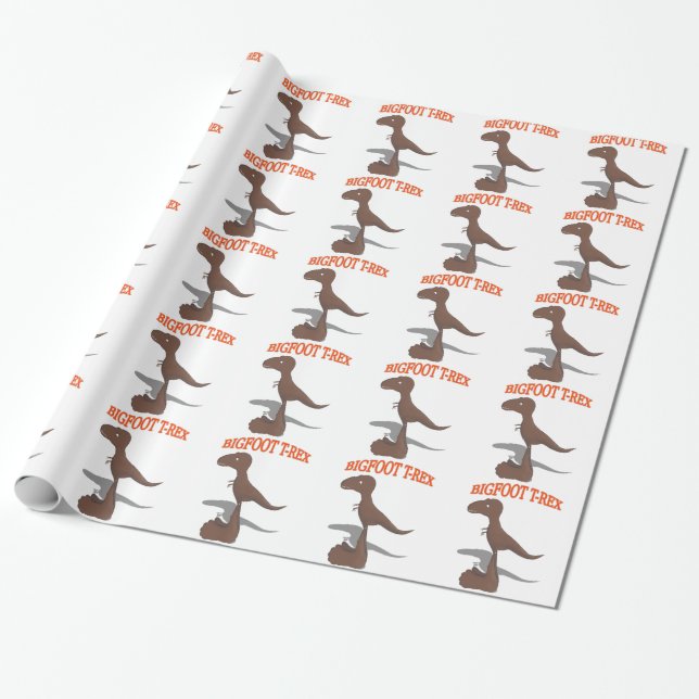 Bigfoot T-Rex Teckning Presentpapper (Utrullad)