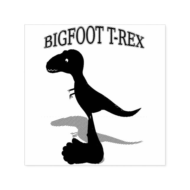 Bigfoot T-Rex Teckning Självfärgande Stämpel (Design)