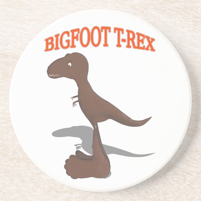 Bigfoot T-Rex Teckning Underlägg Sandsten (Framsidan)