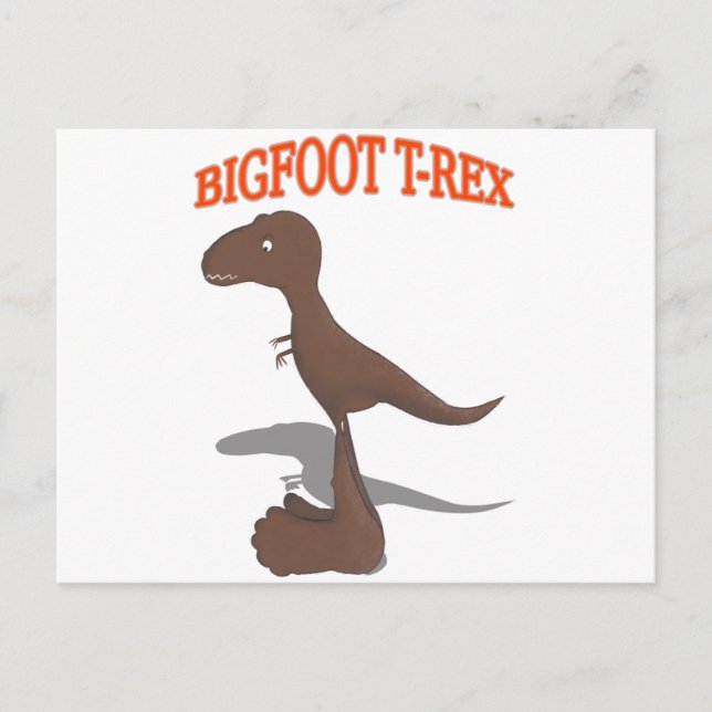 Bigfoot T-Rex Teckning Vykort (Framsida)