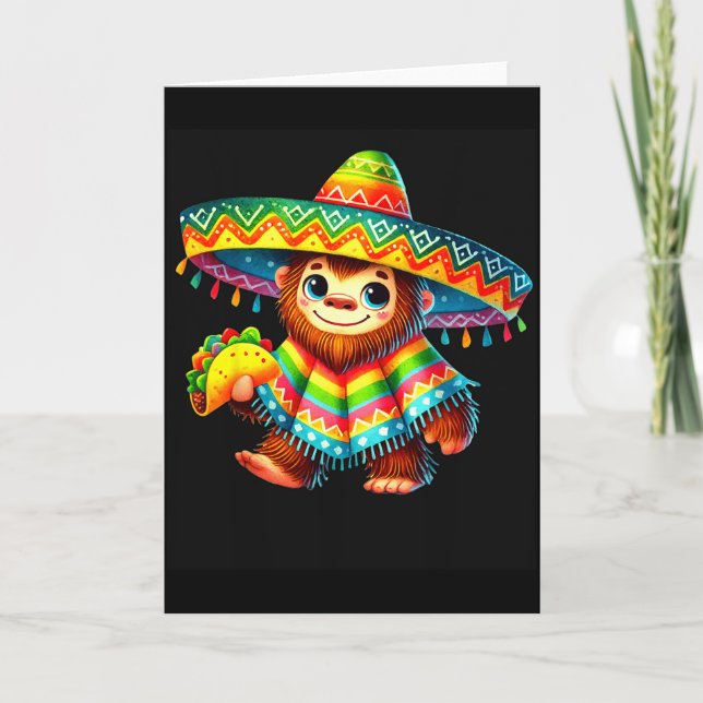 Bigfoot Taco Cinco De Mayo Sasquatch Mexikanska Ba Kort (Framsida)